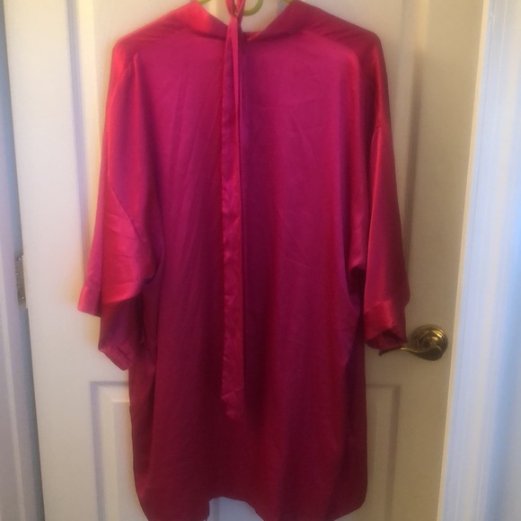 Victoria secret pink faux silk satin lingerie robe night sexy bridal holiday - Picture 6 of 7